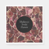 Burgundy Red Chic Abstraktes Brautparty Serviette (Vorderseite)