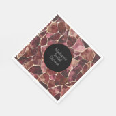 Burgundy Red Chic Abstraktes Brautparty Serviette (Ecke)