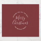 Burgundy Red Christmas Stickers Bierflaschenetikett (Einzelnes Label)