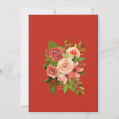 Burgundy Red Coral Pink Rose Wedding Einladung (Rückseite)