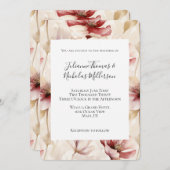 Burgundy Red Cream Floral Wedding Einladung (Vorne/Hinten)