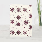 Burgundy Red Cream Snowflakes Weihnachten Karte (Rückseite)