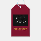 Burgundy Red Customizable Business Add Your Logo Geschenkanhänger (Vorderseite)