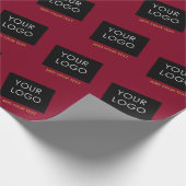 Burgundy Red Customizable Business Add Your Logo Geschenkpapier (Ecke)