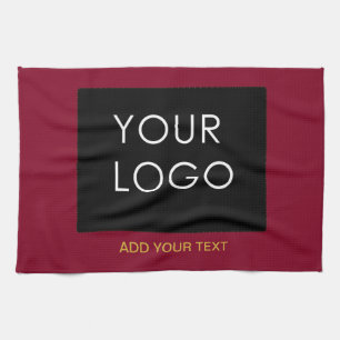 Burgundy Red Customizable Business Add Your Logo Geschirrtuch