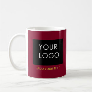Burgundy Red Customizable Business Add Your Logo Kaffeetasse