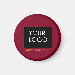 Burgundy Red Customizable Business Add Your Logo Magnet