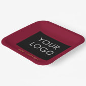 Burgundy Red Customizable Business Add Your Logo Pappteller (Gewinkelt)