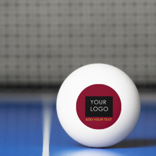 Burgundy Red Customizable Business Add Your Logo Tischtennisball
