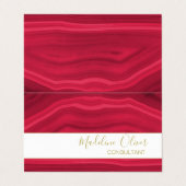 Burgundy Red Elegant Agate Modern Jewel Stilvoll Visitenkarten (Außenseite Aufgefaltet)