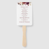 Burgundy Red Elegant Floral Wedding Program Fächer (Rückseite)