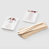 Burgundy Red Elegant Floral Wedding Program Fächer (Non-assembled)