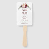 Burgundy Red Elegant Floral Wedding Program Fächer (Vorderseite)