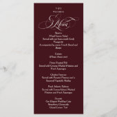 Burgundy Red Elegant Monogram Wedding Menükarte (Vorderseite)