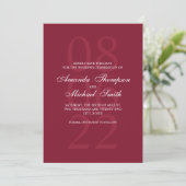 Burgundy Red Elegant Wedding Save the Date (Stehend Vorderseite)