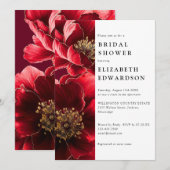 Burgundy Red Elegante Brautparty Einladung (Vorne/Hinten)