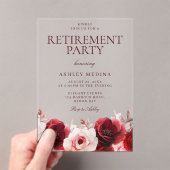 Burgundy Red Elegante: Rote Rose Pension Party Acryleinladungen (Insitu (Handheld))