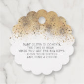 Burgundy Red Floral Baby Dusche Vielen Dank Geschenkanhänger (Rückseite)