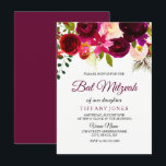 Burgundy Red Floral Boho Girl Bat Mitzvah Invite Einladung<br><div class="desc">Burgund Red Floral Boho Girl Bat Mitzvah Invite Matching Sammlung in Niche und Nest Geschäft. Boho chic bordeauxrot weiß Aquarell Blüte Schöne handgemalte Aquarellbilderin</div>