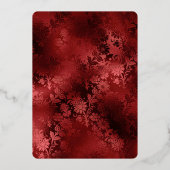 Burgundy Red Floral Brautparty Folieneinladung (Rückseite)