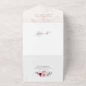 Burgundy Red Floral Elegant Boho Wedding All In One Einladung (Außenbereich)