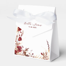 Burgundy Red Floral Foliage Geschenkschachtel