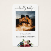 Burgundy Red Floral Foto QR Code Scannen Sie mich (Vorderseite)