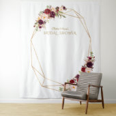 Burgundy Red Floral Gold Brautparty Foto Stand Wandteppich (Beispiel)