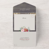 Burgundy Red Floral Pumpkin Rustikale Hochzeit im  All In One Einladung (Außenbereich)