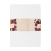 Burgundy Red Floral Rustic Boho Burlap Wedding Einladungsbanderole (Rückseitenbeispiel)