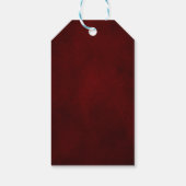 Burgundy Red Floral Rustic Boho Geschenktag Geschenkanhänger (Rückseite)