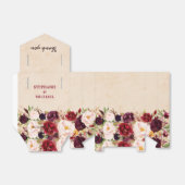 Burgundy Red Floral Rustic Boho Wedding Geschenkschachtel (Ungefaltet)