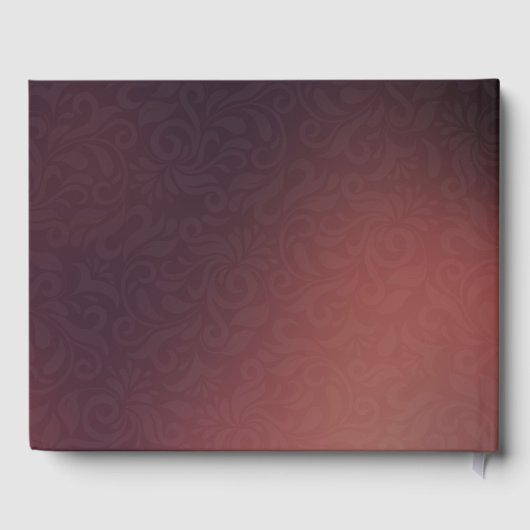 Burgundy Red Floral String Light Wedding Gästebuch (Rückseite)