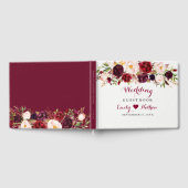 Burgundy Red Floral Wedding Guest Book Gästebuch (Voll)