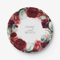 Burgundy Red Floral Wreath Wedding