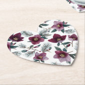 Burgundy Red Flowers Untersetzer (angewinkelt)