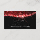 Burgundy Red Funkelnd Diamond Glitzer Glam Black Visitenkarte (Vorderseite)