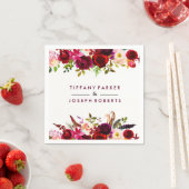 Burgundy Red Garden Floral Wedding Serviette (Beispiel)