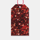 Burgundy Red Glitzer Hearts Geschenkanhänger (Rückseite)