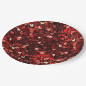 Burgundy Red Glitzer Hearts Hugs Pappteller (Schrägansicht)