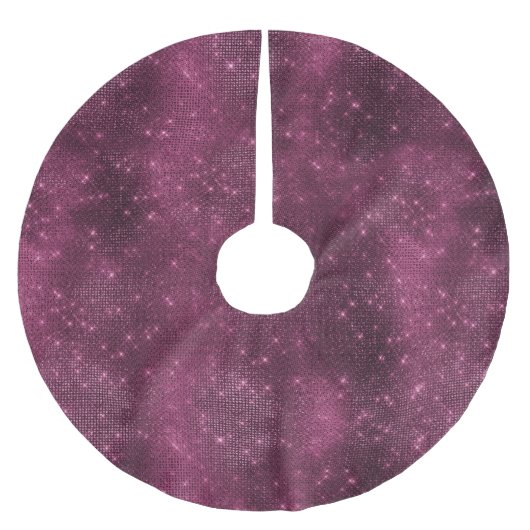 Burgundy Red Glitzy Sparkle Polyester Weihnachtsbaumdecke (Vorderseite)