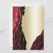 Burgundy Red Gold Agate Überraschung 50. Geburtsta Einladung (Rückseite)