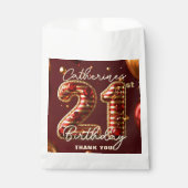 Burgundy Red Gold Balloons Gemstones 21st Birthday Geschenktütchen (Vorderseite)