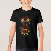Burgundy Red Gold Blume T - Shirt (Vorderseite)