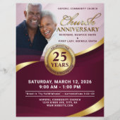 Burgundy Red & Gold Church Anniversary Flyer (Vorne)