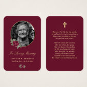 Burgundy Red Gold Floral Memorys (Vorne & Hinten)