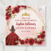 Burgundy Red Gold Floral Prinzessin Tiara Vielen D Geschenkanhänger (Rückseite)