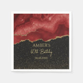 Burgundy Red Gold Glitter Abstract Watercolor Serviette (Vorderseite)