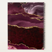 Burgundy Red Gold Glitzer Agate Business Logo Planer (Rückseite)