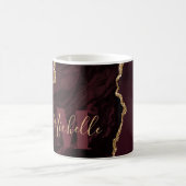Burgundy Red & Gold Imitate Glitzer Marble Agate Kaffeetasse (Mittel)